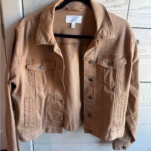 Time and Tru Tan Denim Jacket Button-Front